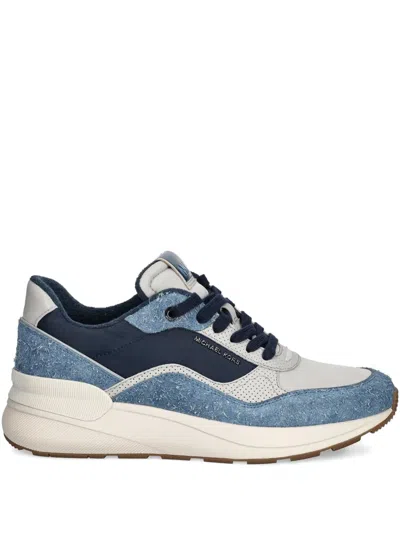 Michael Kors Trevor Denim-panel Sneakers In Blue