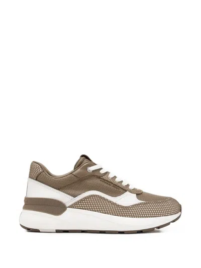 Michael Kors Trevor Mesh-panel Sneakers In Brown