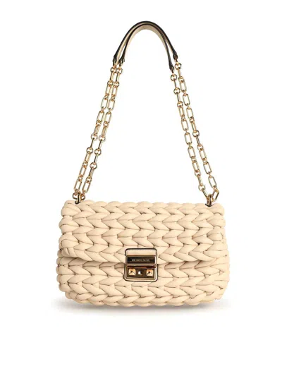 Michael Kors Tribeca Bag In Braided Leather In White