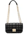 Michael Kors Small Tribeca Quilted Shoulder Bag In Black