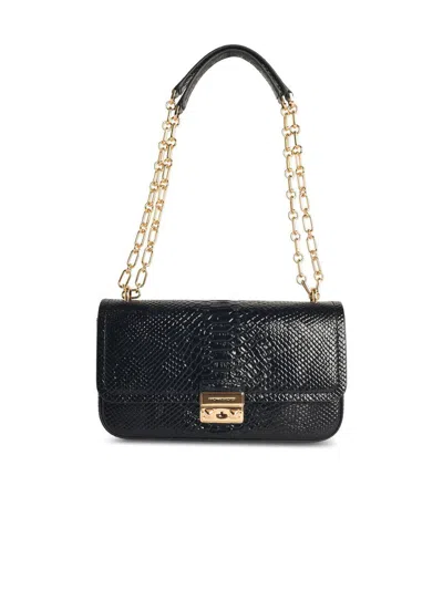 Michael Kors 'tribeca' Black Snake Print Leather Shoulder Bag