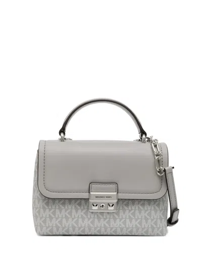 Michael Kors Tribeca Extra-small Signature Logo Satchel In Gray