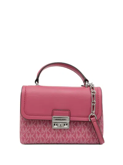Michael Kors Tribeca Extra-small Signature Logo Satchel In Pink