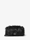 Michael Kors Tribeca Large Faux Fur Shoulder Bag In Black