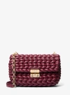 Michael Kors Woven Large Convertible Chain Shoulder Bag In Purple