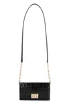 Michael Kors Tribeca Leather Wallet On Chain In Black