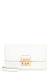 Michael Kors Tribeca Leather Wallet On Chain In White