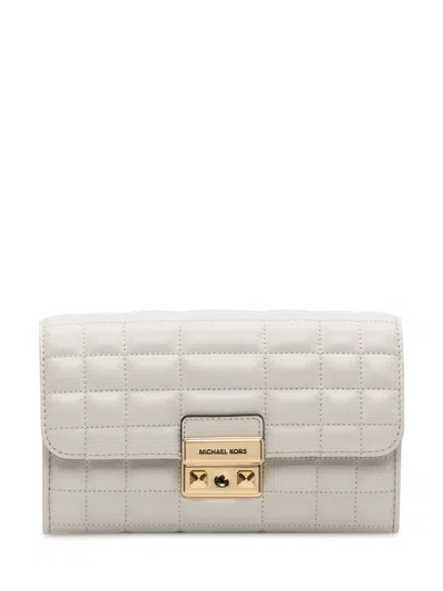 Michael Kors Tribeca Lg Wllt Chn Xbody In White