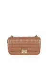 Michael Kors Large Tribeca Leather Shoulder Bag In Light Brown