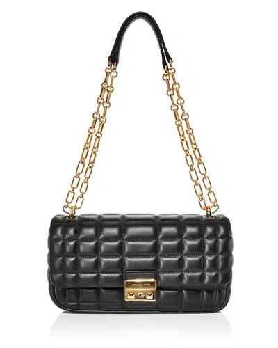 Michael Kors Tribeca Long Convertible Chain Shoulder Bag In Black