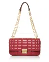 Michael Kors Tribeca Long Convertible Chain Shoulder Bag In Deep Red