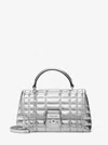 Michael Kors Tribeca Medium Quilted Metallic Leather Satchel In Metallic