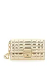 Michael Kors 'tribeca' Metallic Crossbody Bag With Logo Plaque On The Front And Chain-link Leather Shoulder Strap