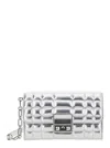 Michael Kors Large Tribeca Leather Cross Body Bag In Grey