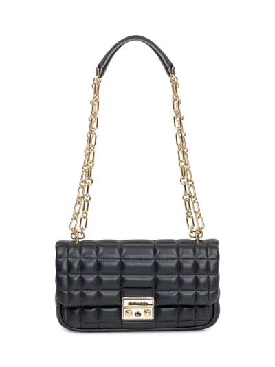 Michael Kors Small Tribeca Quilted Shoulder Bag In Black