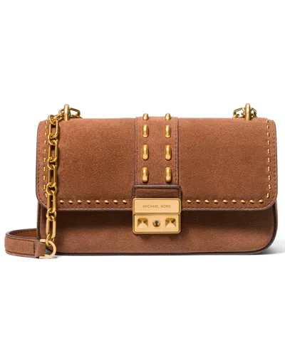 Michael Kors Tribeca Small Convertible Chain Shoulder Bag In Brown