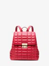 Michael Kors Tribeca Small Quilted Leather Backpack In Red