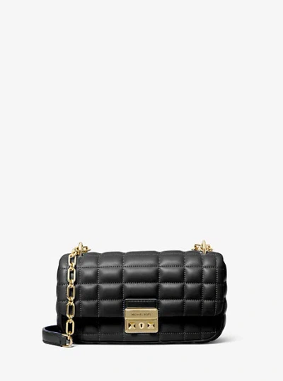 Michael Kors Tribeca Small Quilted Leather Shoulder Bag In Black