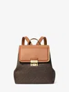 Michael Kors Tribeca Small Signature Logo Backpack In Brown