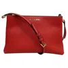 Michael Kors Triple Compartment Purse In Red Leather