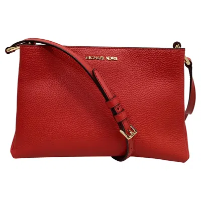 Michael Kors Triple Compartment Purse In Red Leather