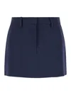 Michael Kors Blue Flared Miniskirt With Belt Loops In Blue
