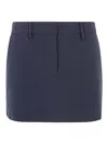 Michael Kors Blue Flared Miniskirt With Belt Loops In Blue