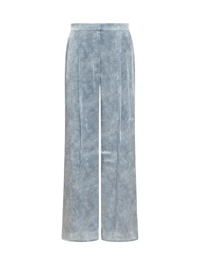 Michael Kors Trousers With Petals Decoration In Chambray