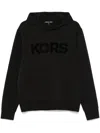 Michael Kors Tufted-logo Hoodie In 黑色