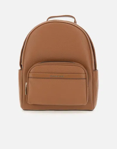 Michael Kors Tumbled Effect Leather Backpack With Gold Accents In Brown