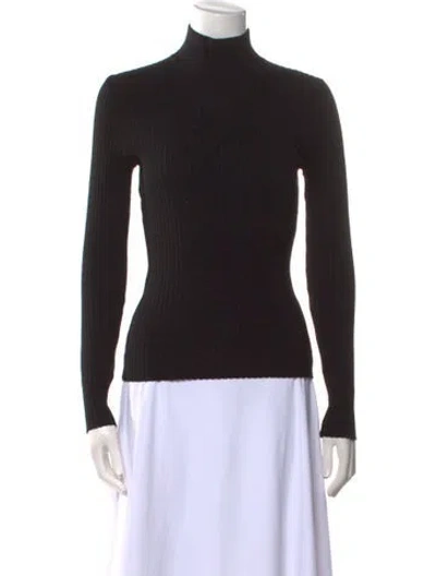 Pre-owned Michael Kors Turtleneck Long Sleeve Top In Black