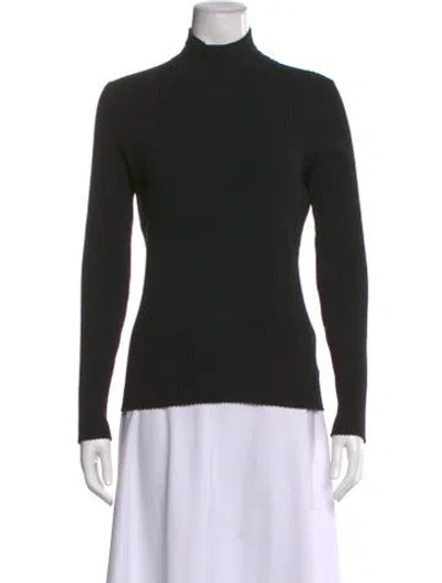 Pre-owned Michael Kors Turtleneck Long Sleeve Top In Black