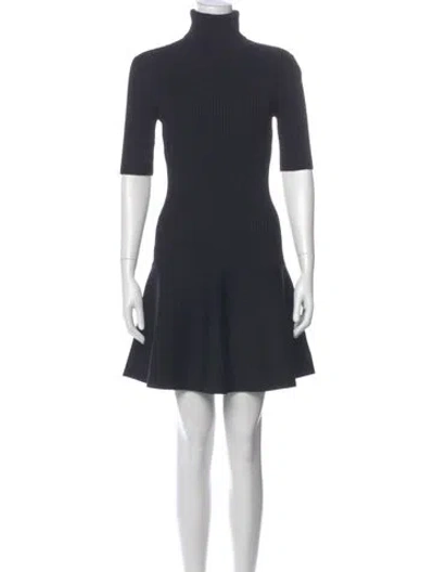 Pre-owned Michael Kors Turtleneck Mini Dress In Blue