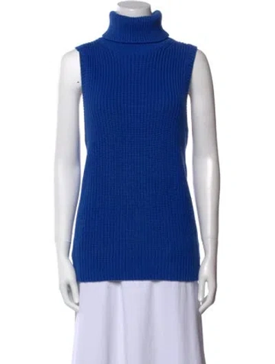 Pre-owned Michael Kors Turtleneck Sweater In Blue