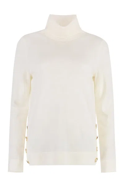 Michael Kors Turtleneck Wool Pullover In Green