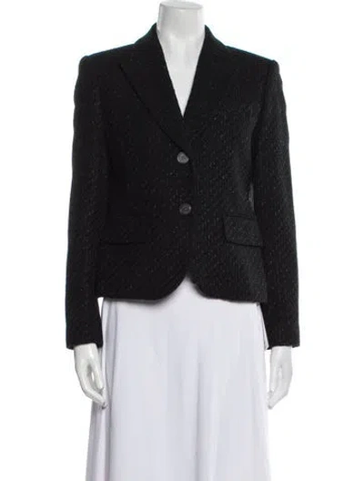 Pre-owned Michael Kors Tweed Pattern Blazer In Black