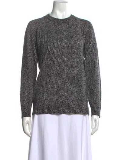 Pre-owned Michael Kors Tweed Pattern Crew Neck Sweater In Black