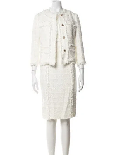 Pre-owned Michael Kors Tweed Pattern Dress Set In Neutrals