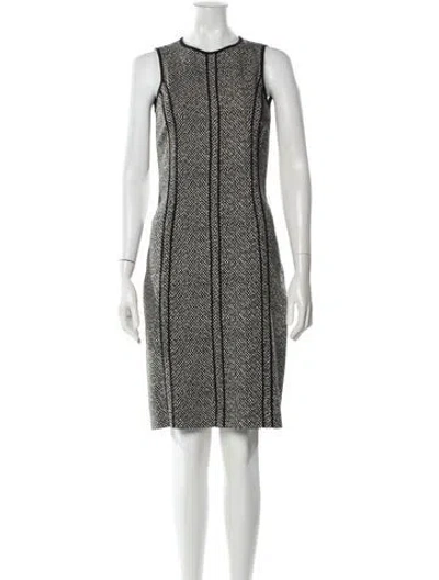 Pre-owned Michael Kors Tweed Pattern Knee-length Dress In Black