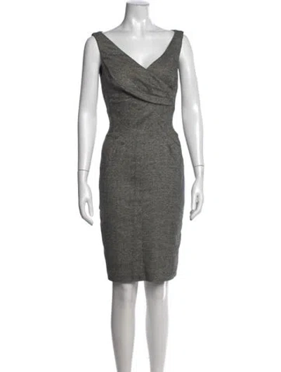 Pre-owned Michael Kors Tweed Pattern Knee-length Dress In Black