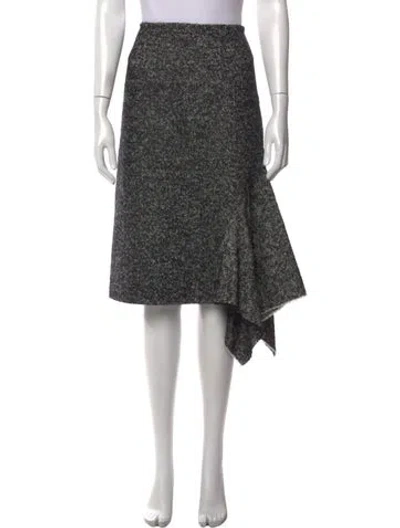 Pre-owned Michael Kors Tweed Pattern Midi Length Skirt In Gray