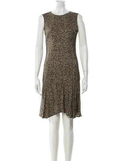 Pre-owned Michael Kors Tweed Pattern Mini Dress In Black