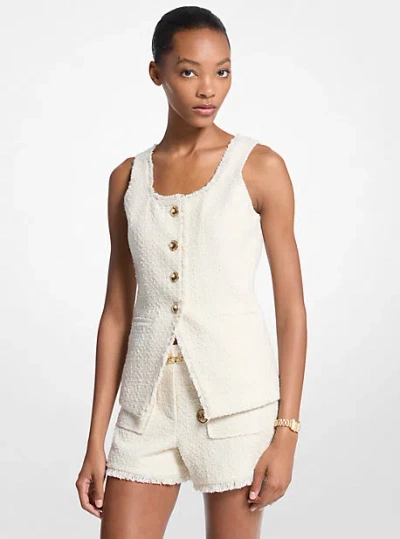Michael Kors Tweed Vest In Neutral