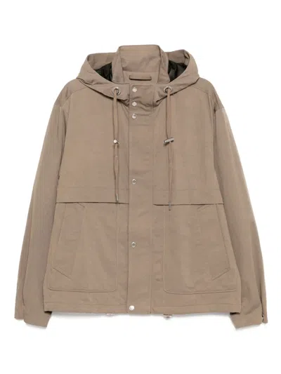 Michael Kors Twill Windbreaker Jacket In Brown