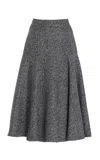 Michael Kors Twill Wool Jacquard Skirt In Black,white
