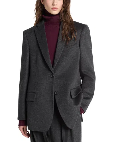 Michael Kors Two Button Nico Cashmere Blazer In Dark Graphite Melange