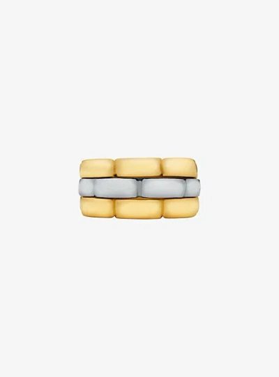 Michael Kors Two-tone Link Hoop Earrings In Multi