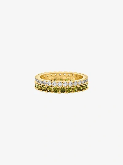 Michael Kors Two-tone Double Pavé Ring In Gold