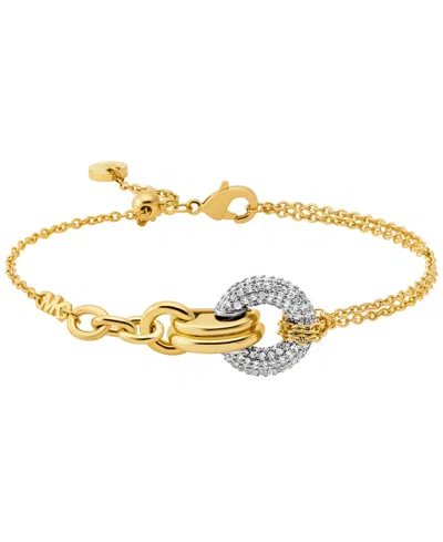 Michael Kors Two Tone Pave Torus Bracelets In Multi
