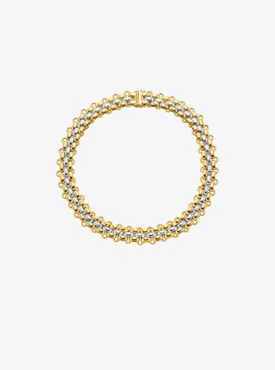 Michael Kors Two-tone 3-link Necklace In Gold